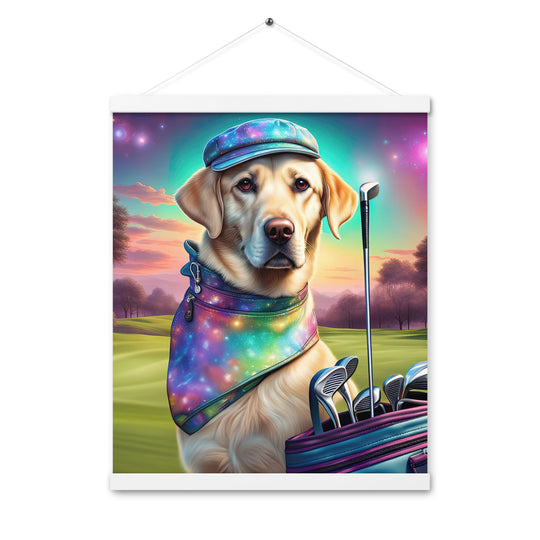 Poster with hangers-Labrador Retriever Golfer V21