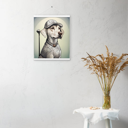 Poster with hangers-Labrador Retriever Golfer V22