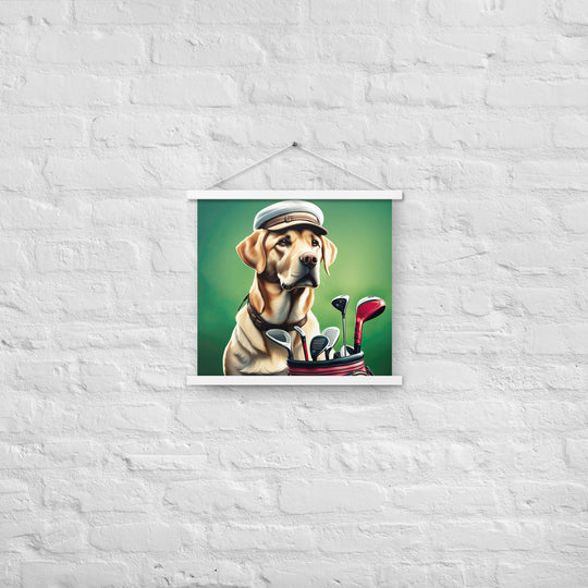 Poster with hangers-Labrador Retriever Golfer V3