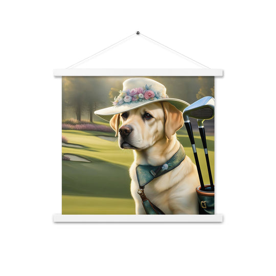 Poster with hangers-Labrador Retriever Golfer V5