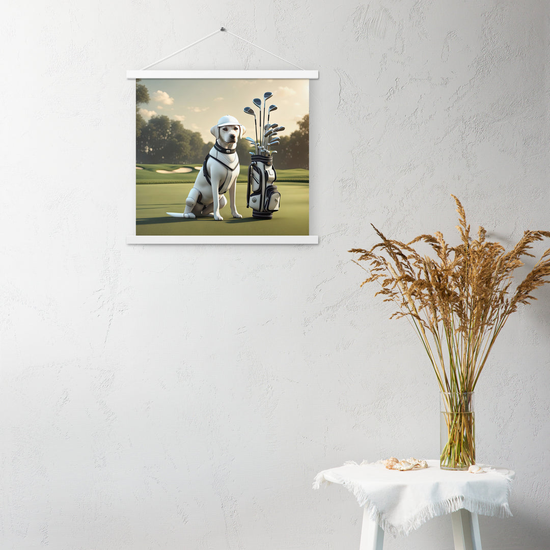 Poster with hangers-Labrador Retriever Golfer V6