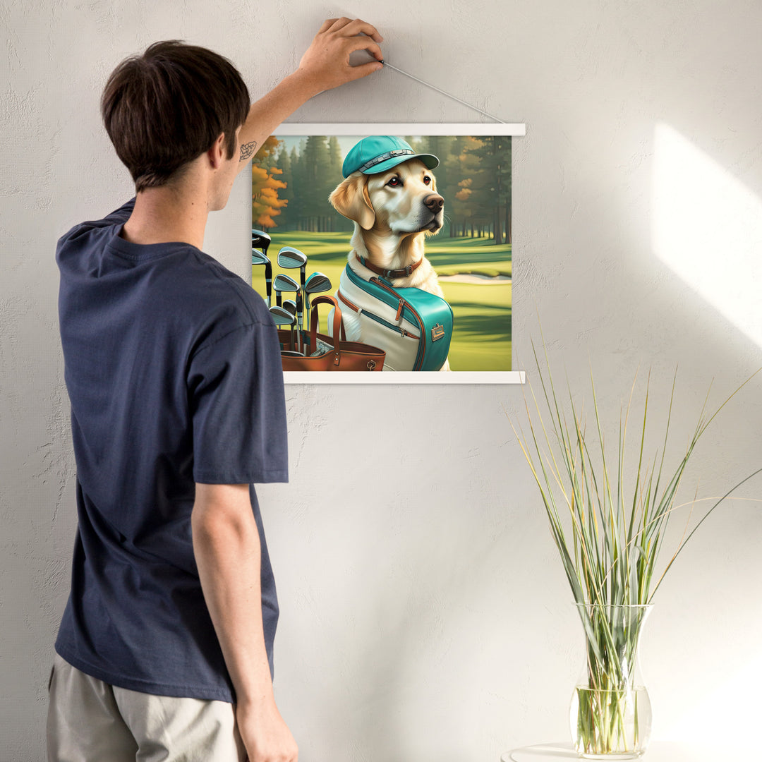 Poster with hangers-Labrador Retriever Golfer V10