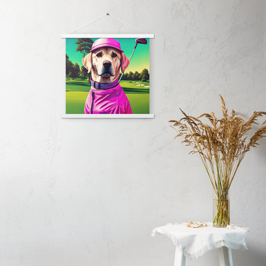 Poster with hangers-Labrador Retriever Golfer V16