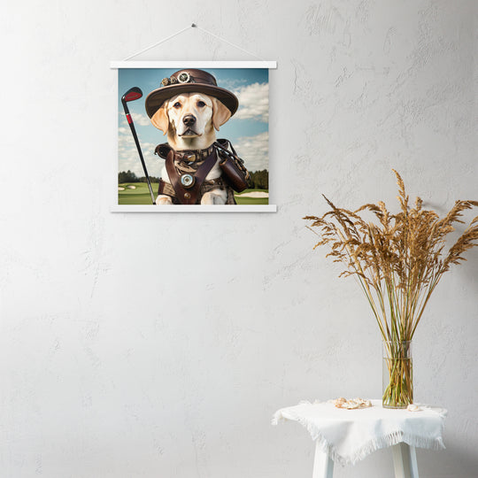 Poster with hangers-Labrador Retriever Golfer V20