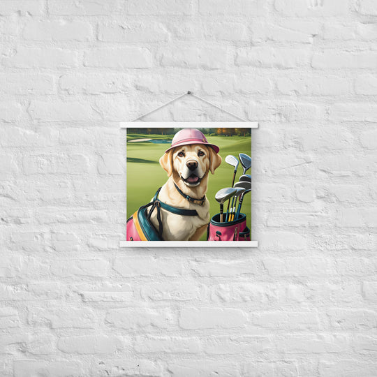 Poster with hangers-Labrador Retriever Golfer V19