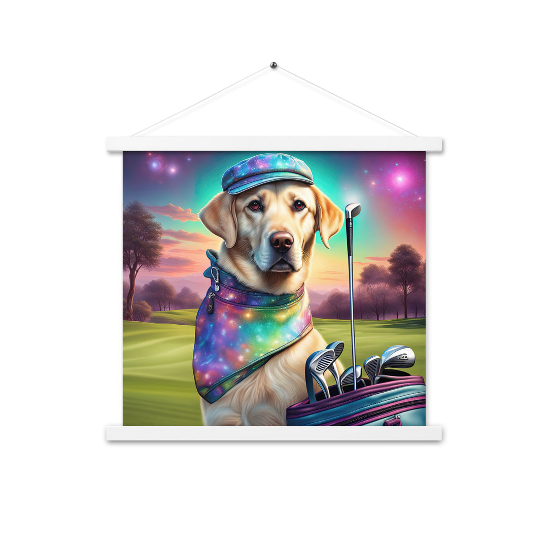 Poster with hangers-Labrador Retriever Golfer V21