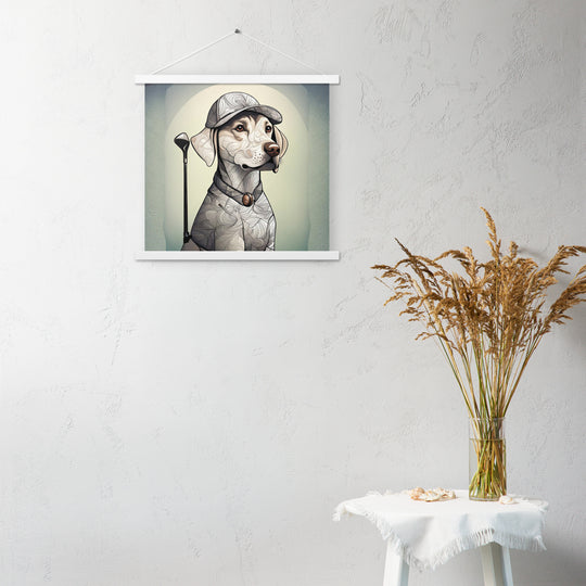 Poster with hangers-Labrador Retriever Golfer V22