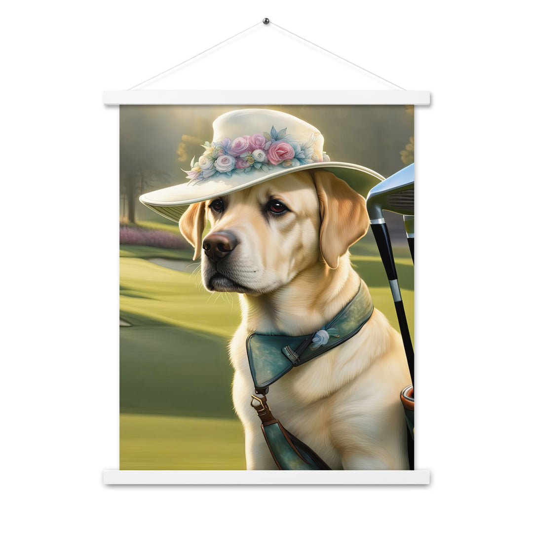 Poster with hangers-Labrador Retriever Golfer V5