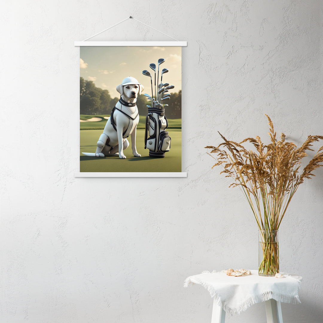 Poster with hangers-Labrador Retriever Golfer V6