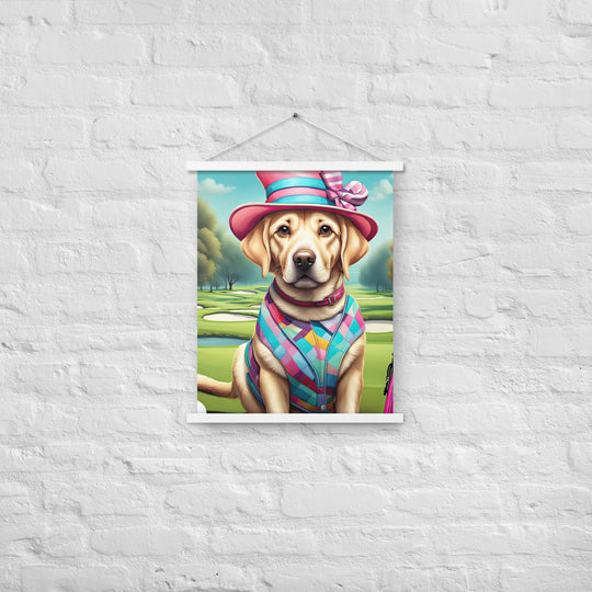 Poster with hangers-Labrador Retriever Golfer V9