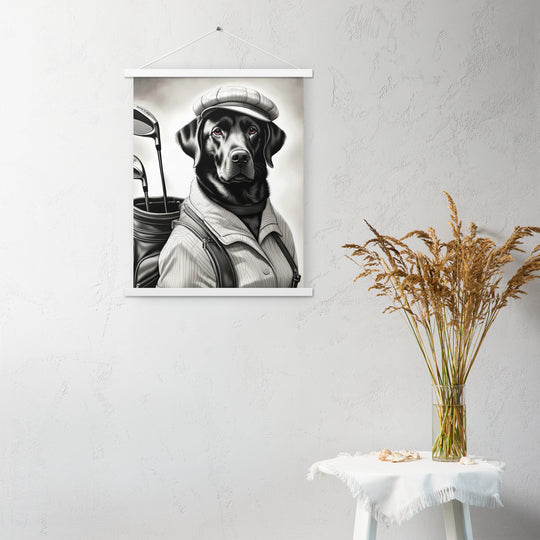 Poster with hangers-Labrador Retriever Golfer V11