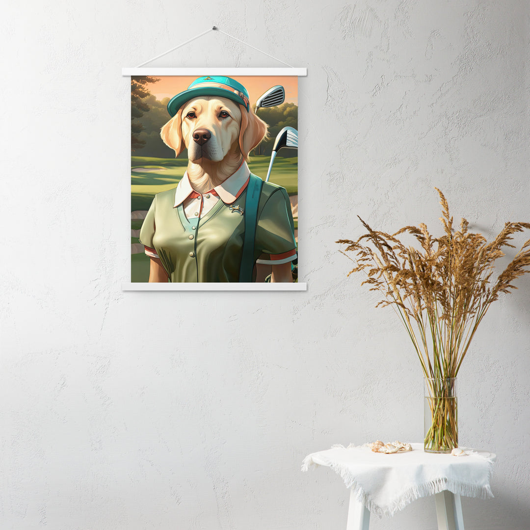 Poster with hangers-Labrador Retriever Golfer V14