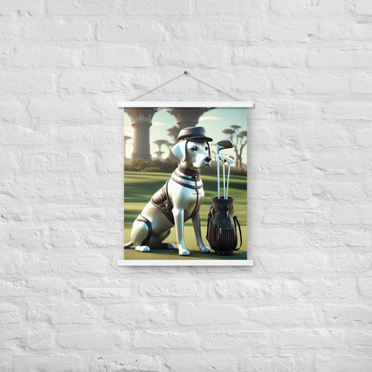 Poster with hangers-Labrador Retriever Golfer V18