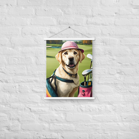 Poster with hangers-Labrador Retriever Golfer V19