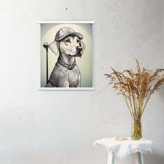 Poster with hangers-Labrador Retriever Golfer V22