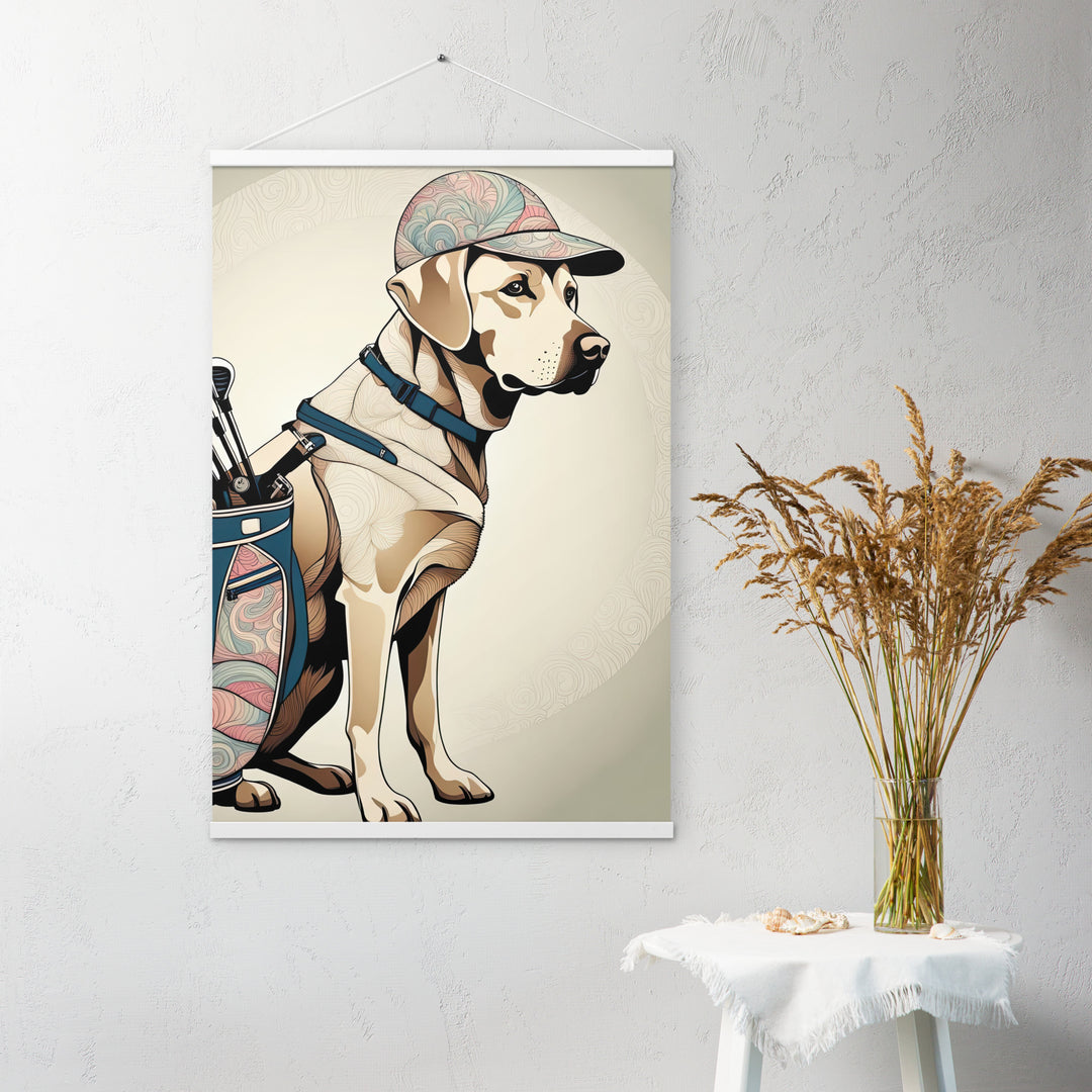 Poster with hangers-Labrador Retriever Golfer