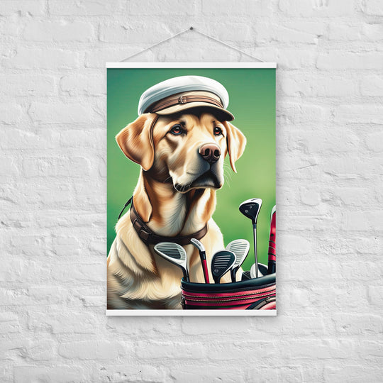 Poster with hangers-Labrador Retriever Golfer V3