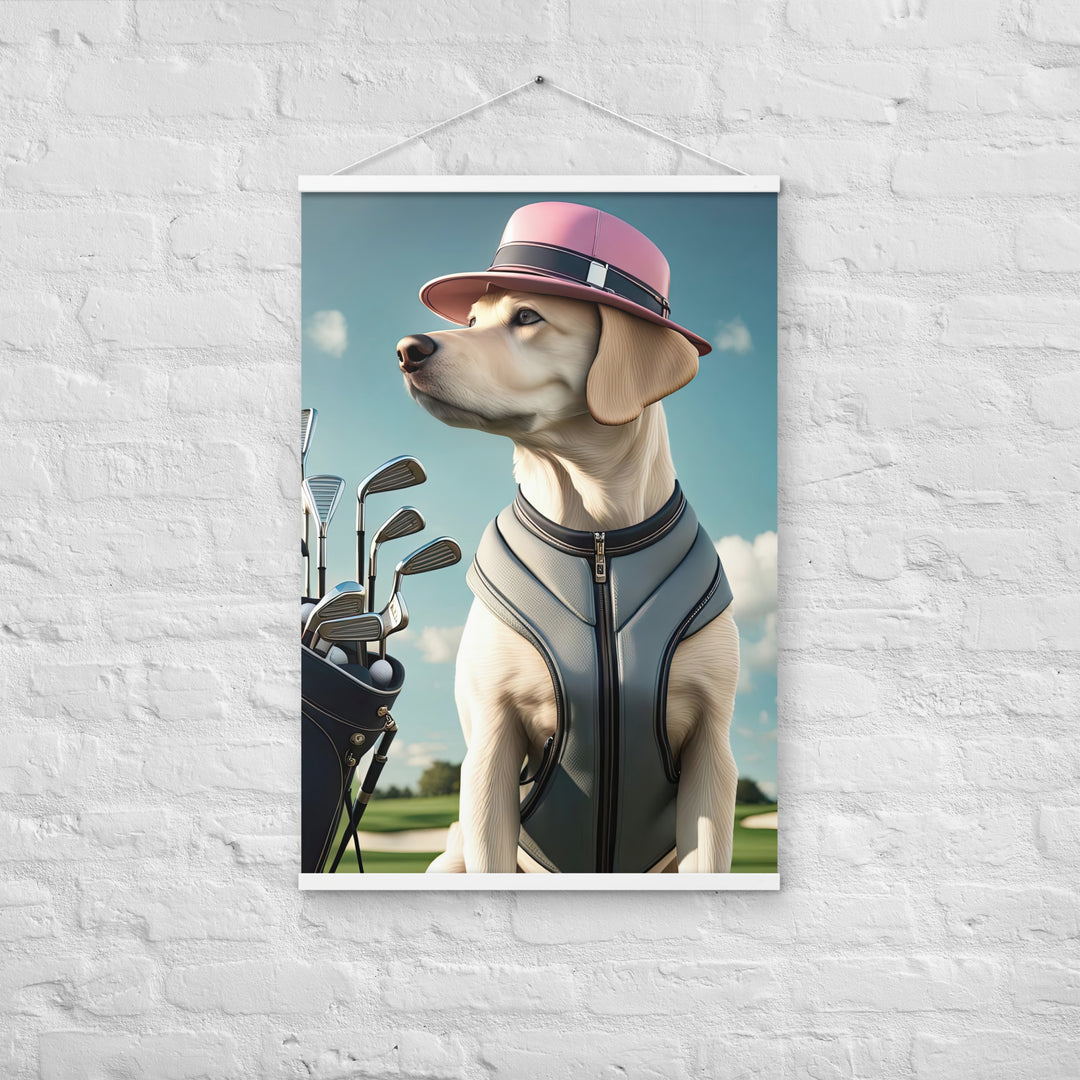 Poster with hangers-Labrador Retriever Golfer V4