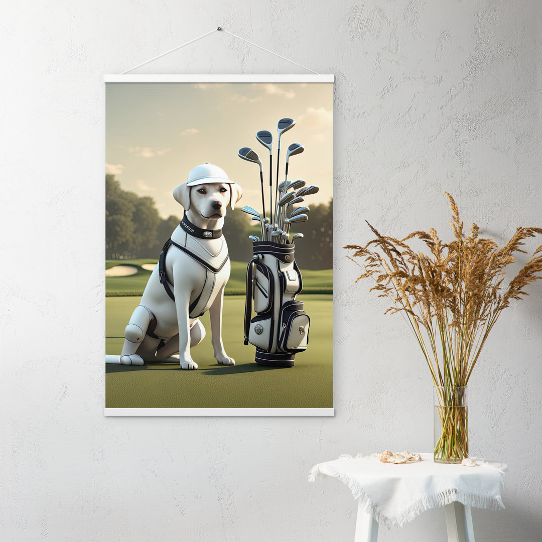 Poster with hangers-Labrador Retriever Golfer V6