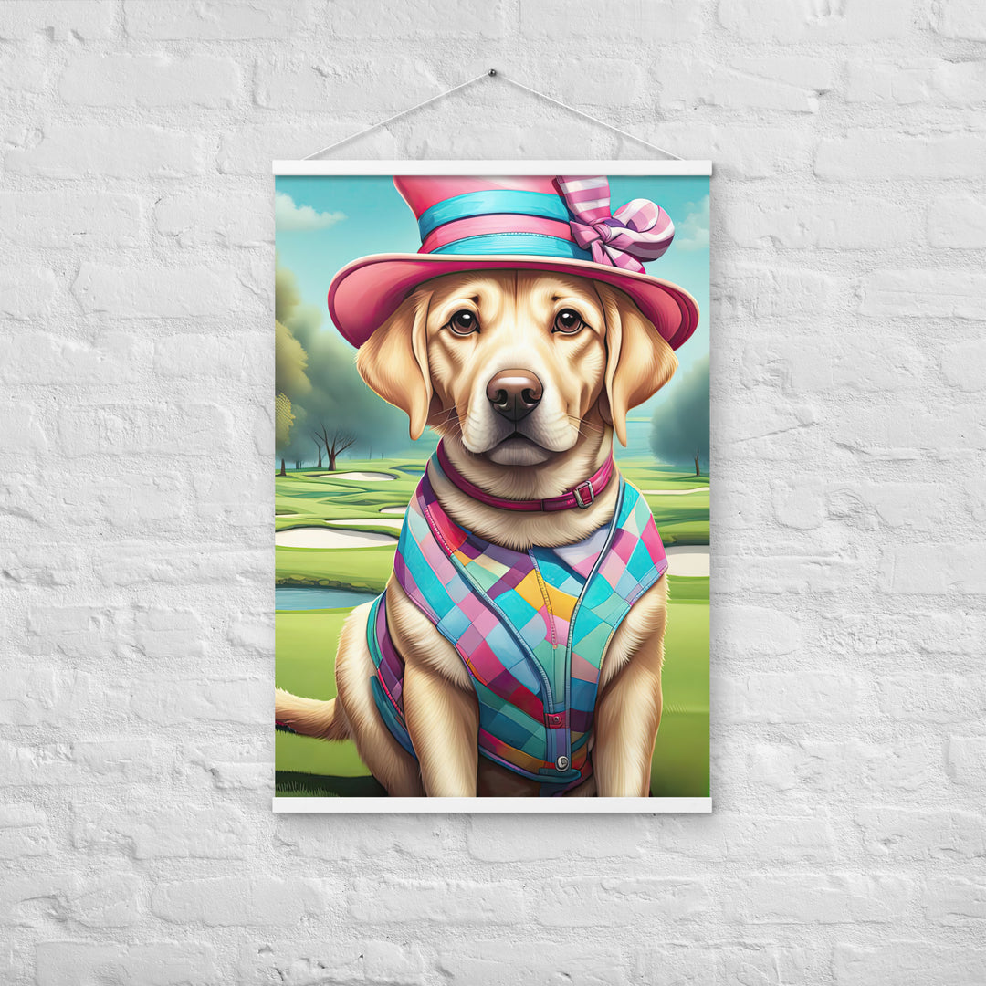 Poster with hangers-Labrador Retriever Golfer V9