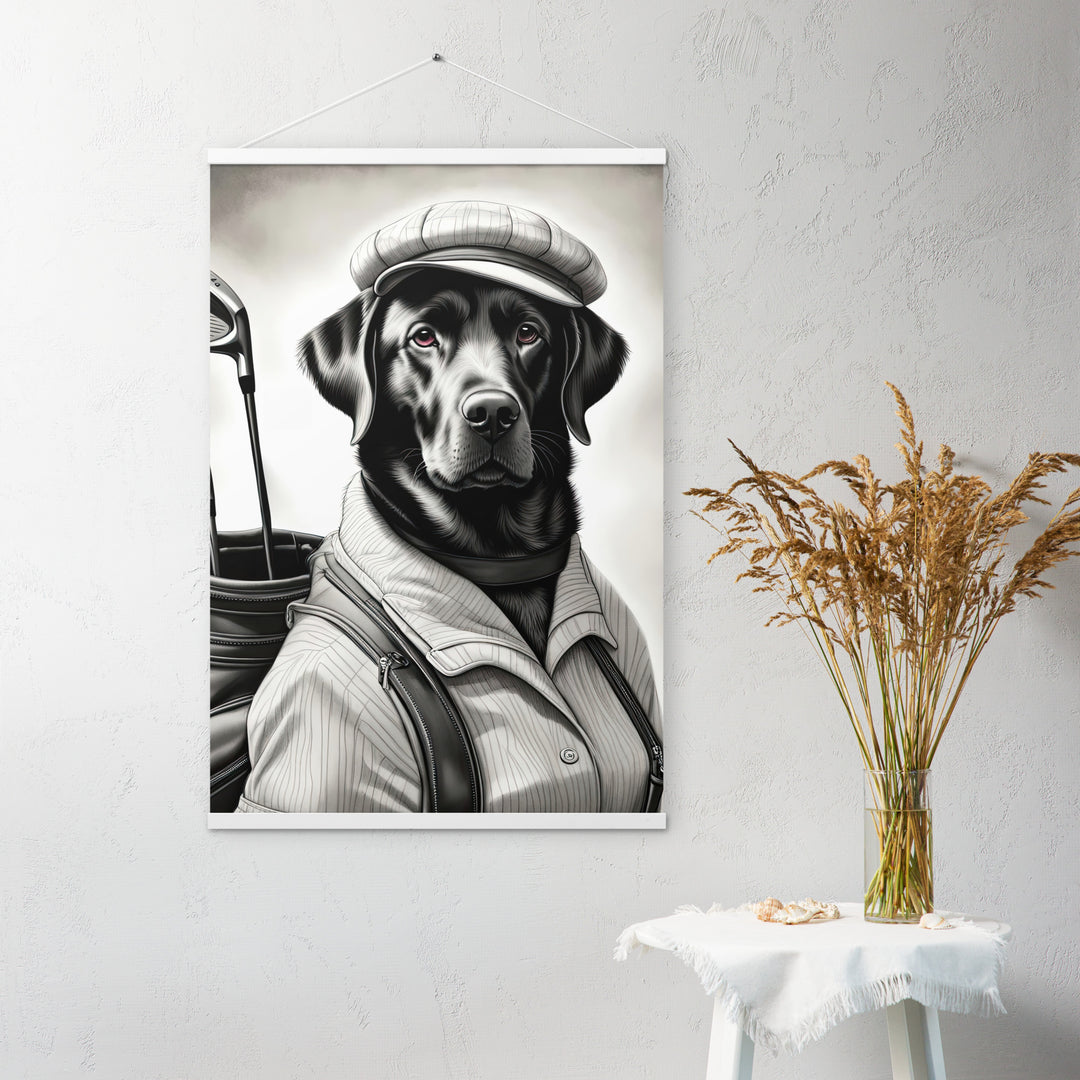 Poster with hangers-Labrador Retriever Golfer V11