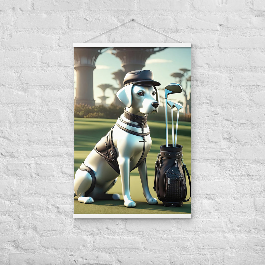 Poster with hangers-Labrador Retriever Golfer V18