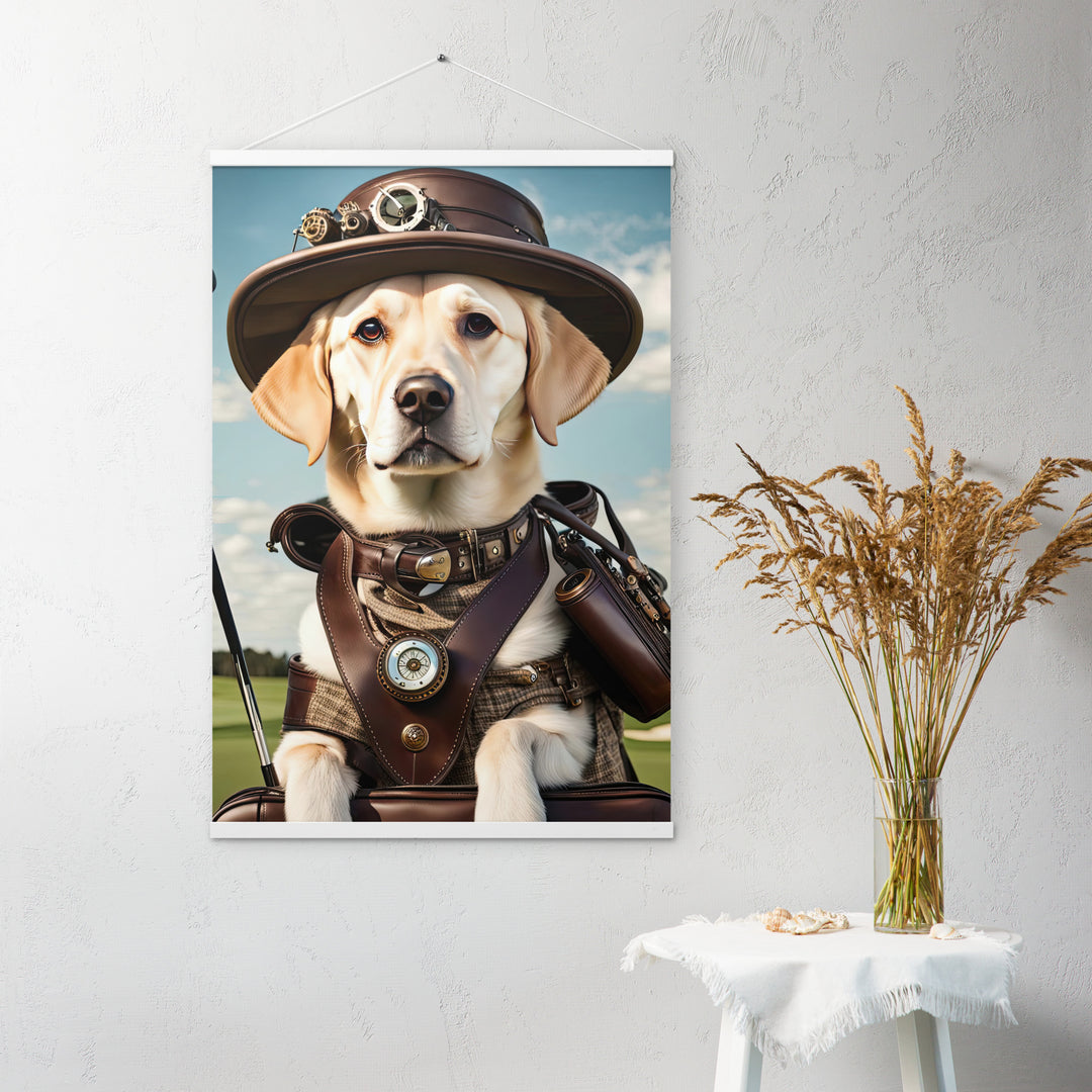 Poster with hangers-Labrador Retriever Golfer V20