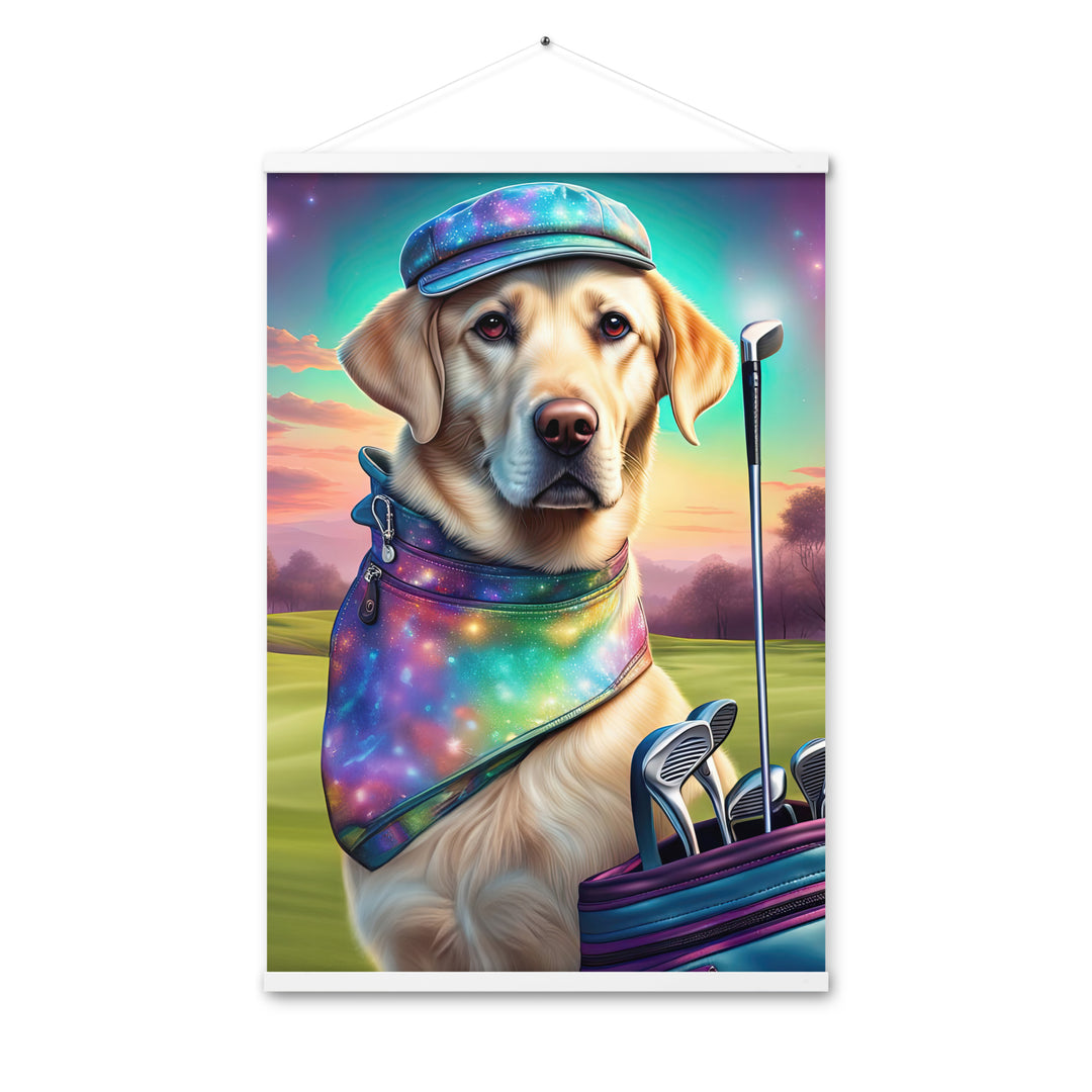 Poster with hangers-Labrador Retriever Golfer V21