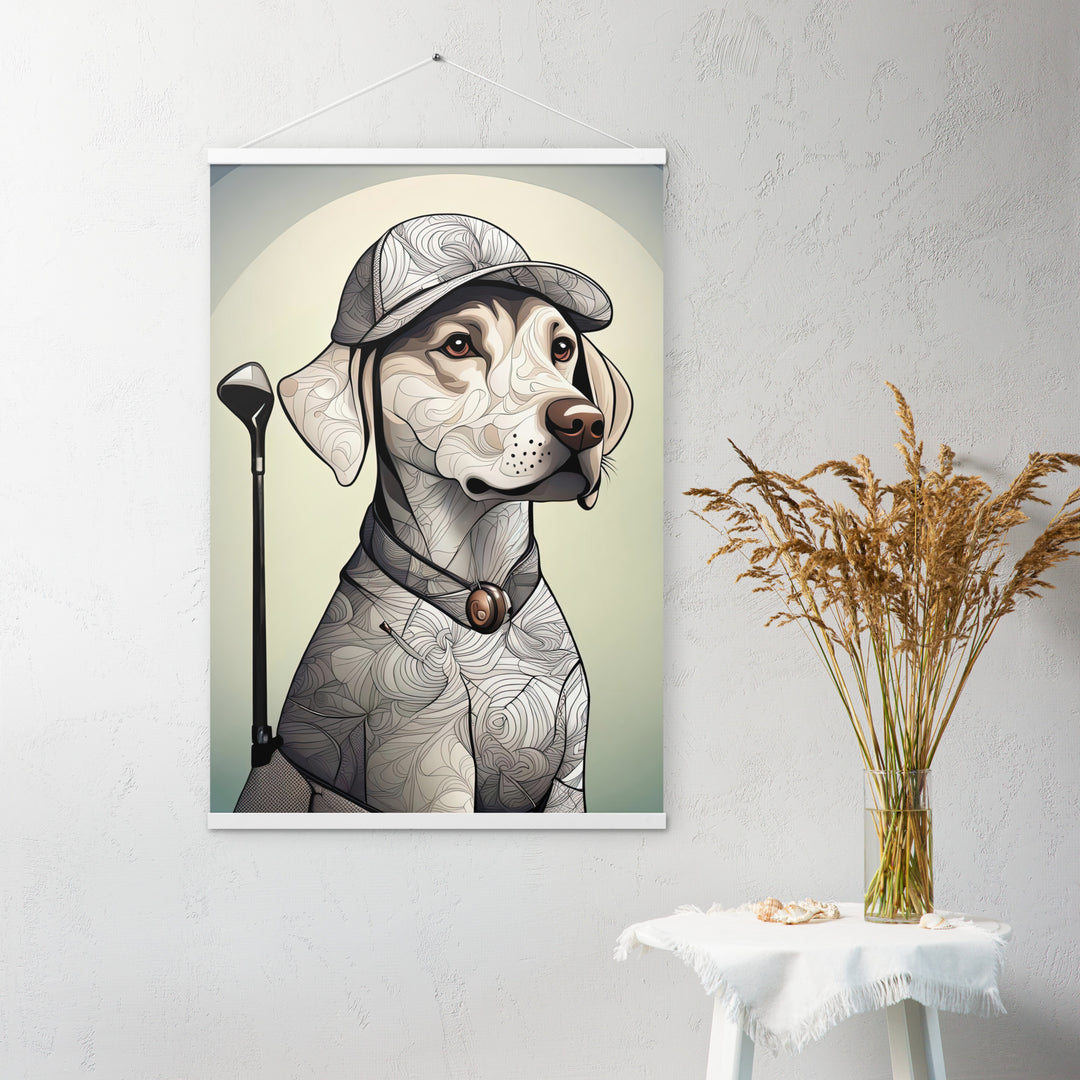 Poster with hangers-Labrador Retriever Golfer V22