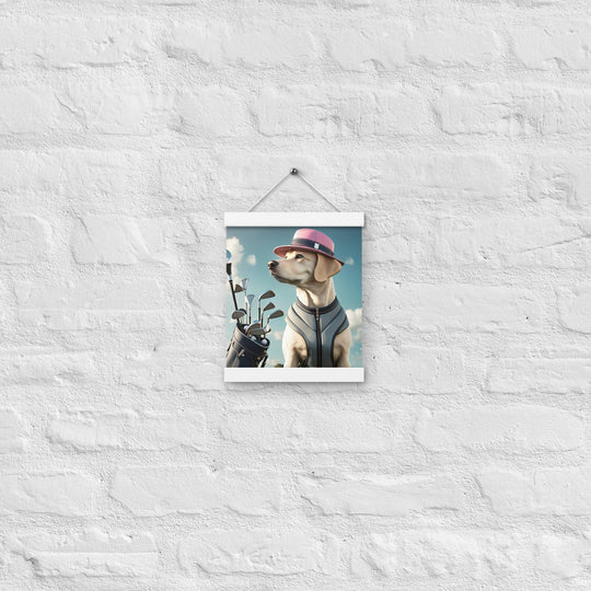 Poster with hangers-Labrador Retriever Golfer V4