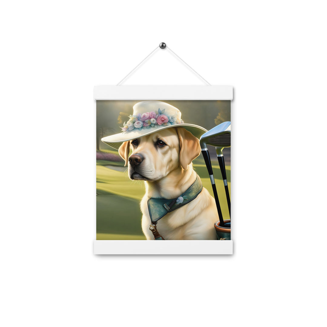 Poster with hangers-Labrador Retriever Golfer V5