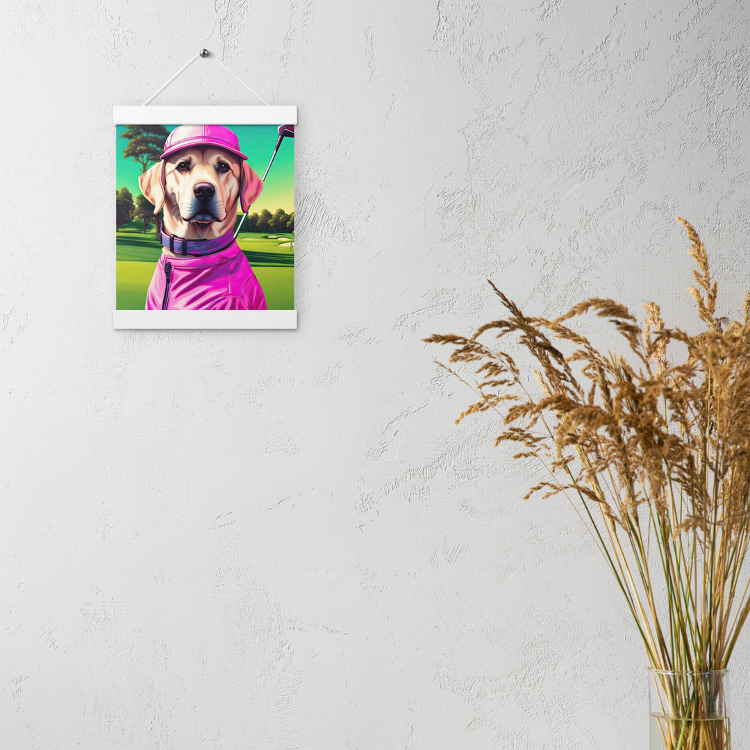 Poster with hangers-Labrador Retriever Golfer V16