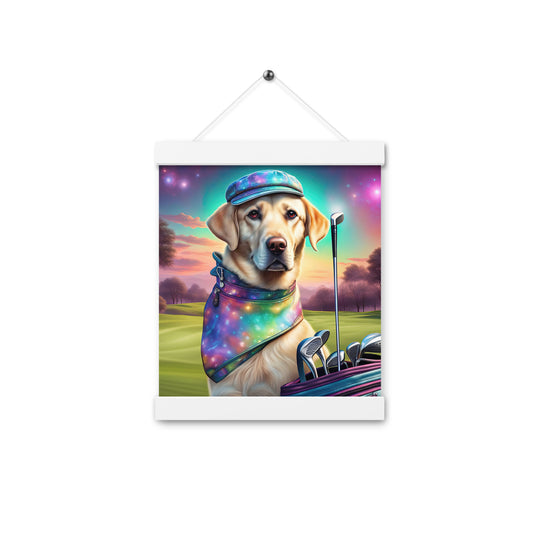 Poster with hangers-Labrador Retriever Golfer V21