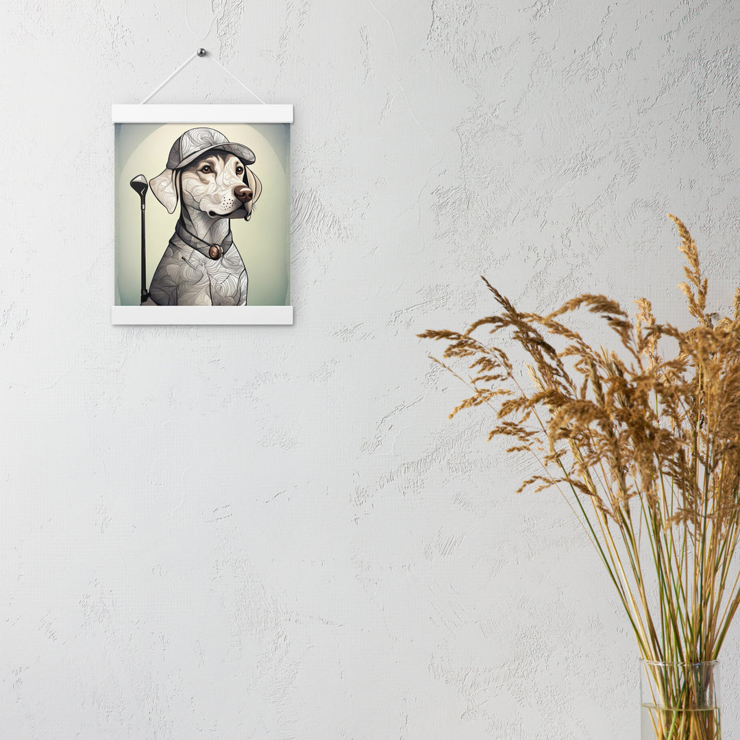 Poster with hangers-Labrador Retriever Golfer V22