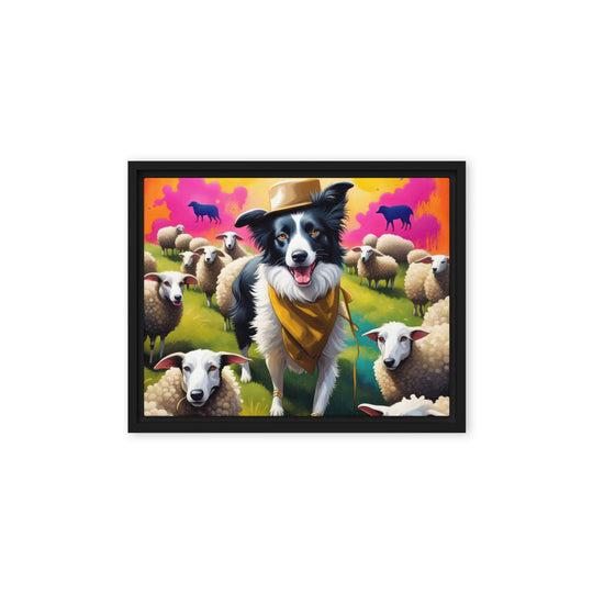 Australian Shepherd- Framed canvas v2