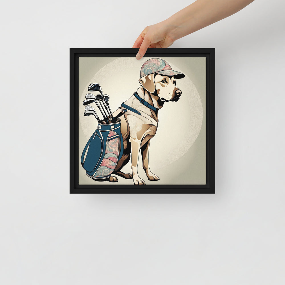 Framed canvas-Labrador Retriever Golfer