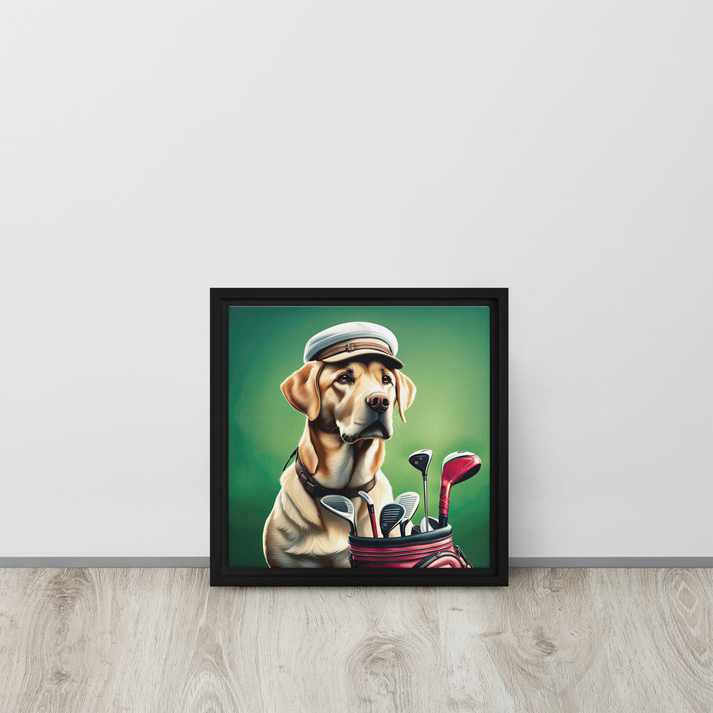 Framed canvas-Labrador Retriever Golfer V3