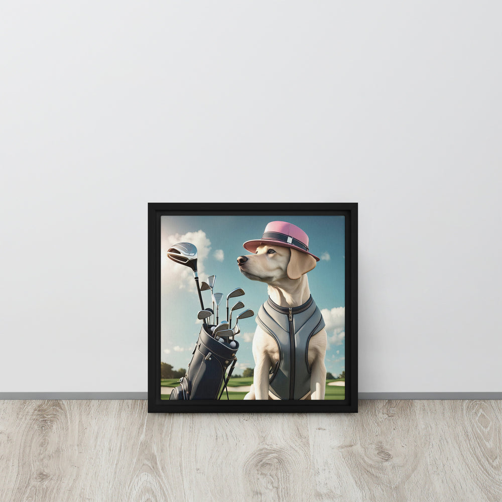 Framed canvas-Labrador Retriever Golfer V4