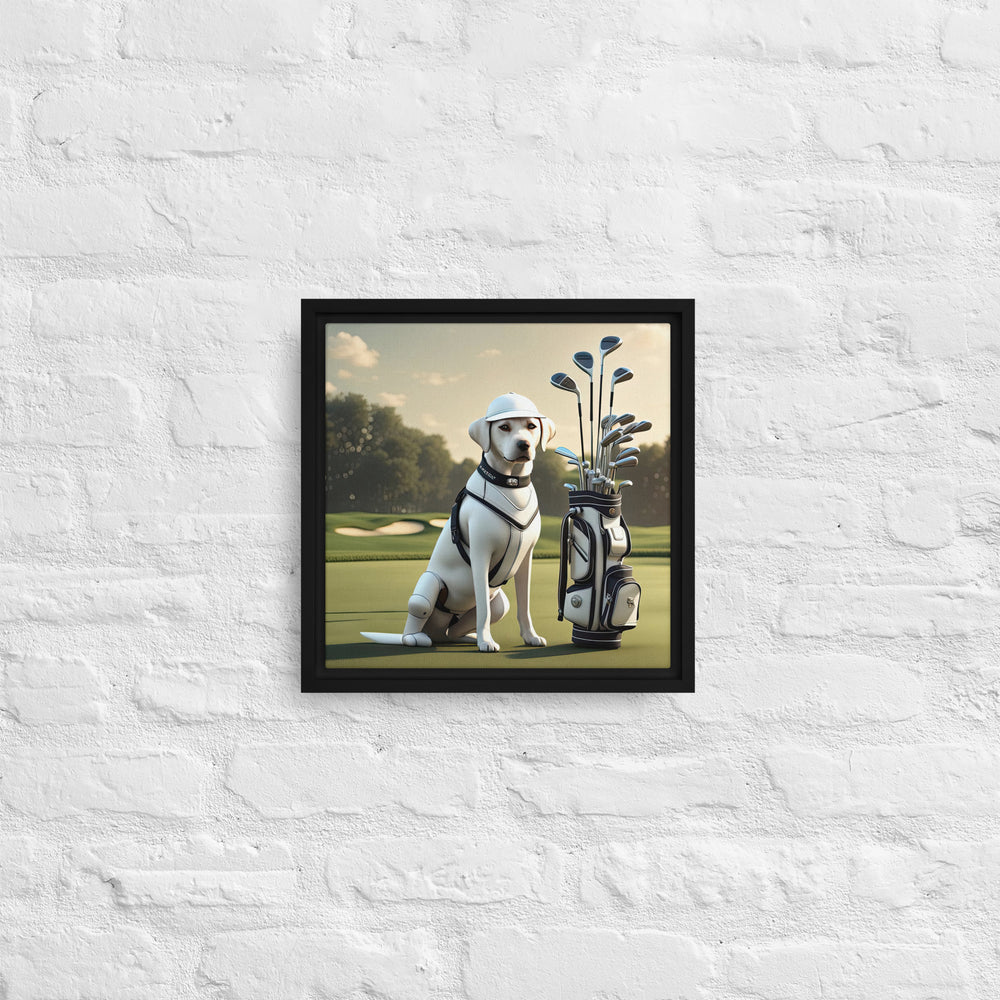 Framed canvas-Labrador Retriever Golfer V6