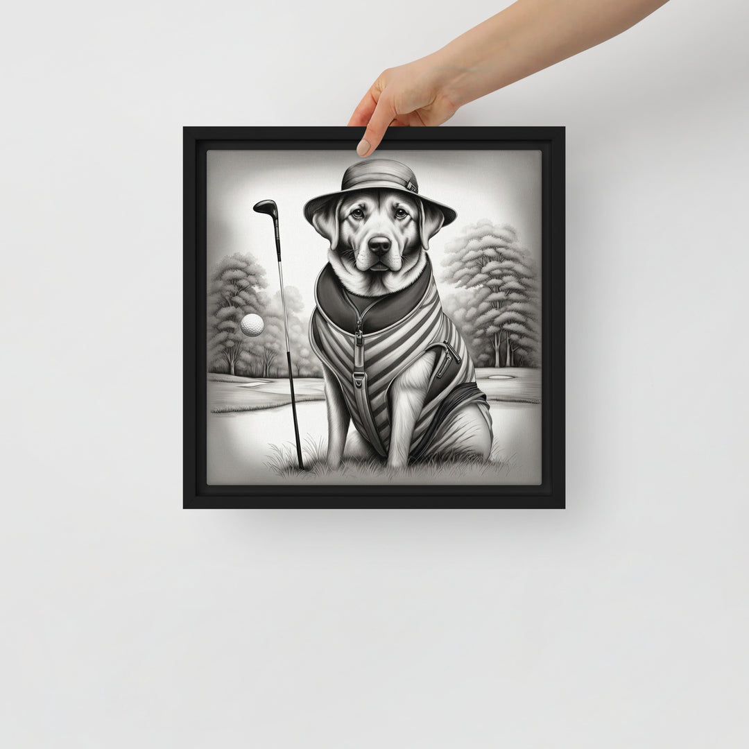 Framed canvas-Labrador Retriever Golfer V7