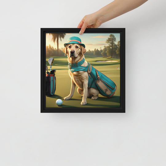 Framed canvas-Labrador Retriever Golfer V12