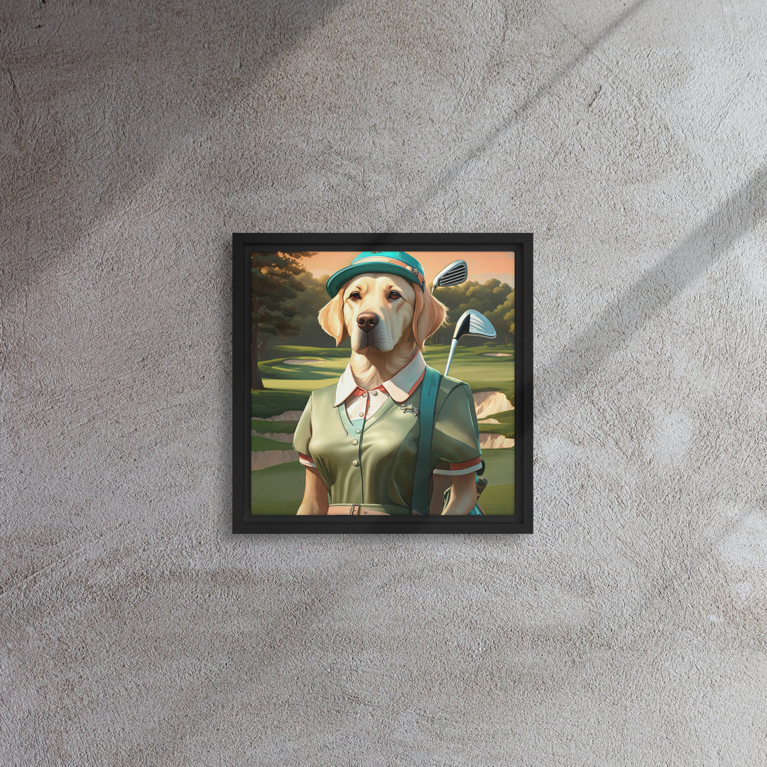 Framed canvas-Labrador Retriever Golfer V14