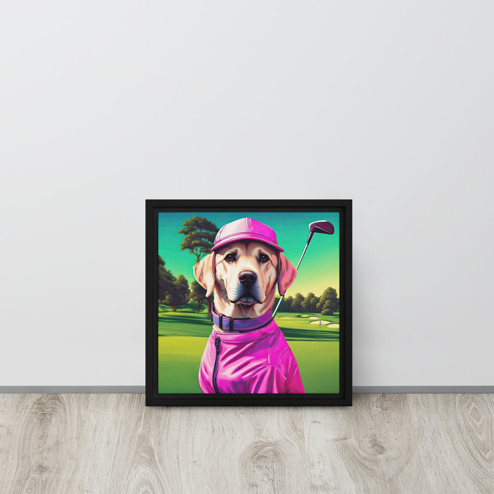 Framed canvas-Labrador Retriever Golfer V16