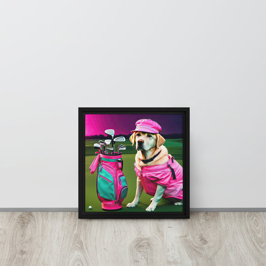 Framed canvas-Labrador Retriever Golfer V17