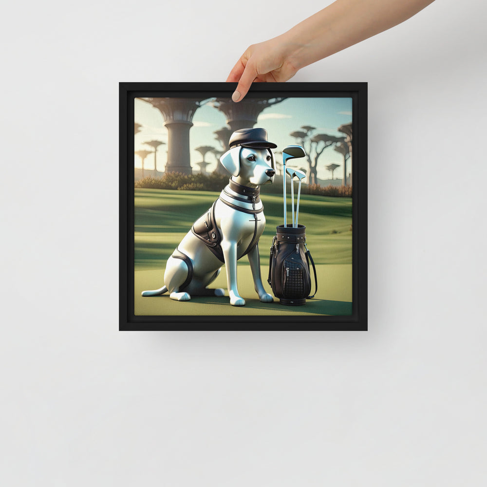 Framed canvas-Labrador Retriever Golfer V18