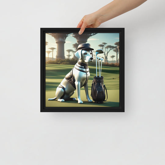 Framed canvas-Labrador Retriever Golfer V18