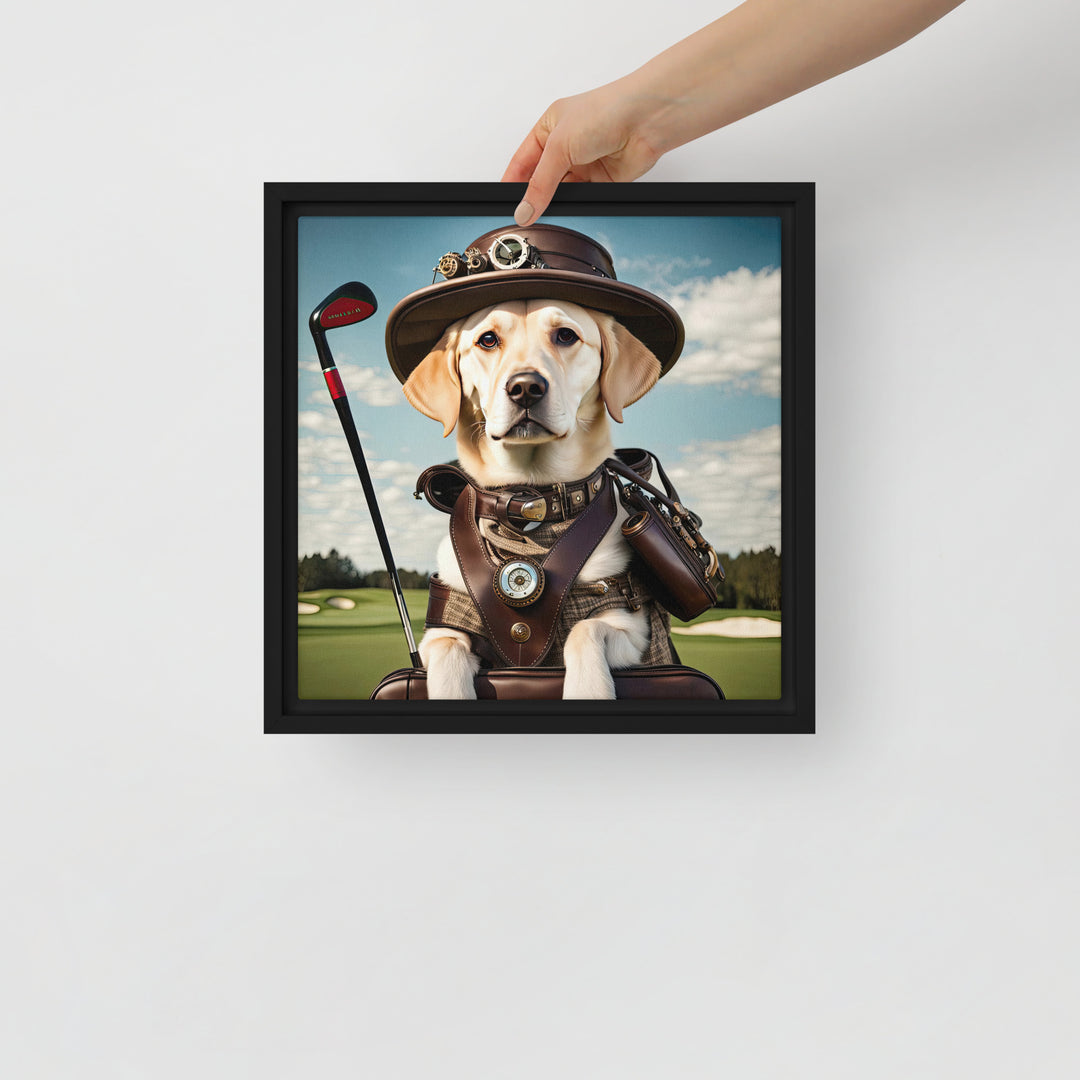 Framed canvas-Labrador Retriever Golfer V20