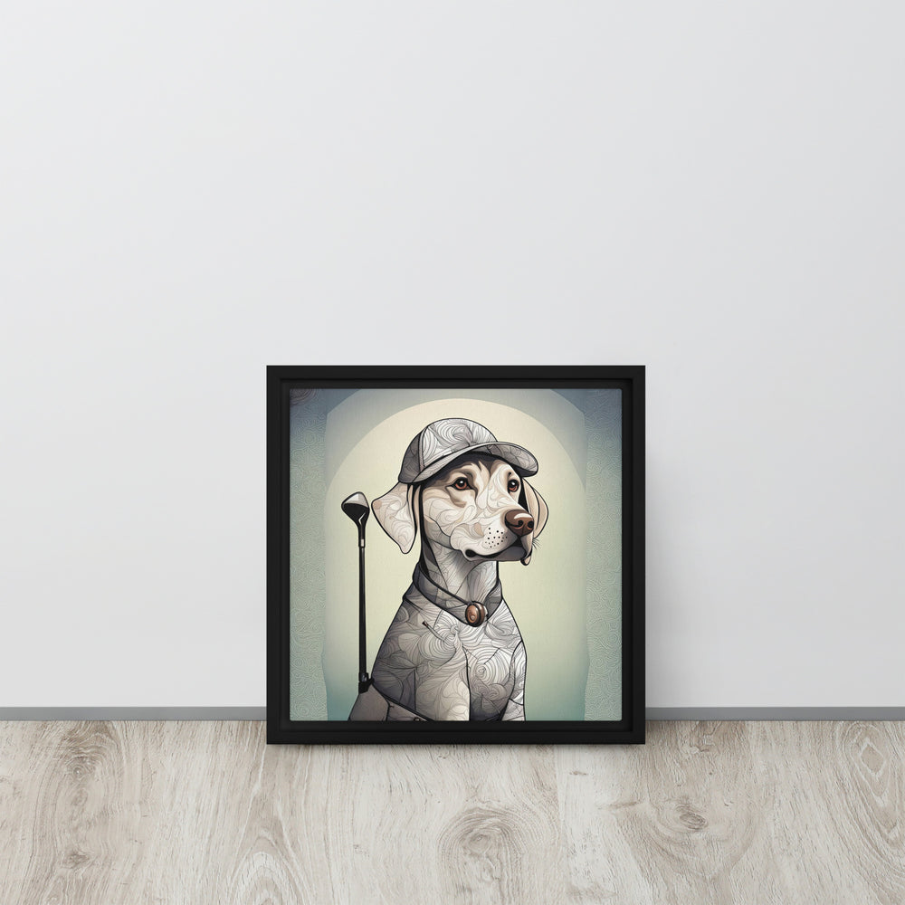 Framed canvas-Labrador Retriever Golfer V22