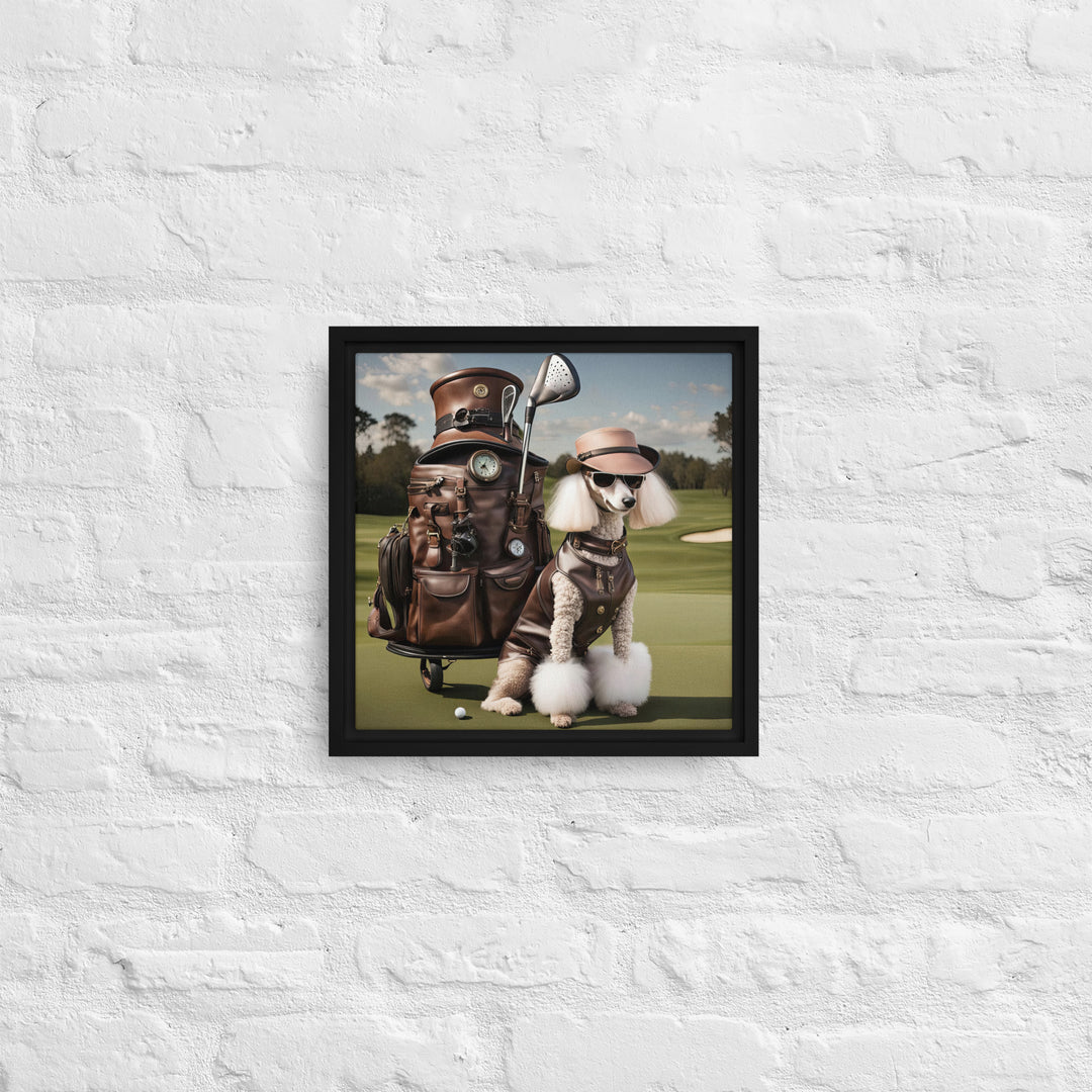 Poodle Golfer- Framed canvas v3