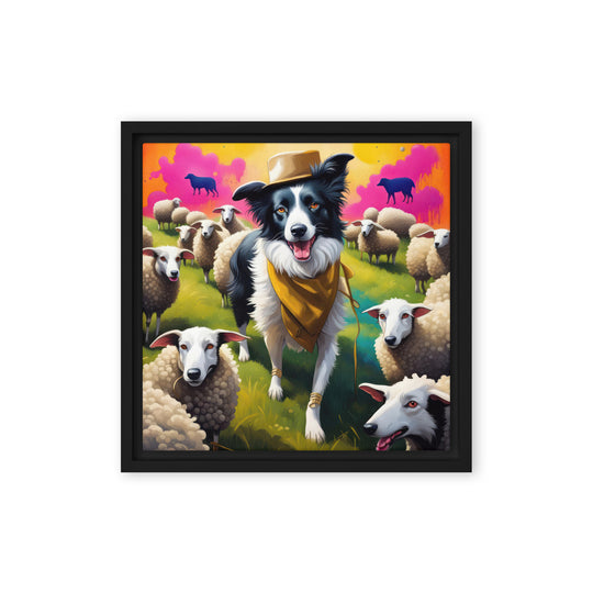 Australian Shepherd- Framed canvas v2